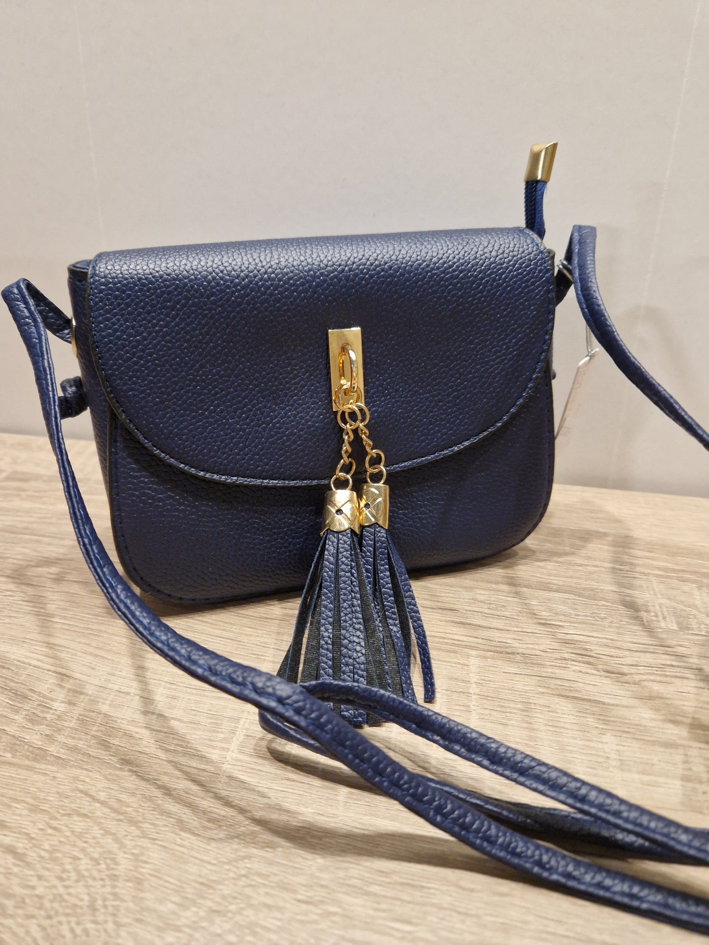 Navy Tassel Shoulder Bag