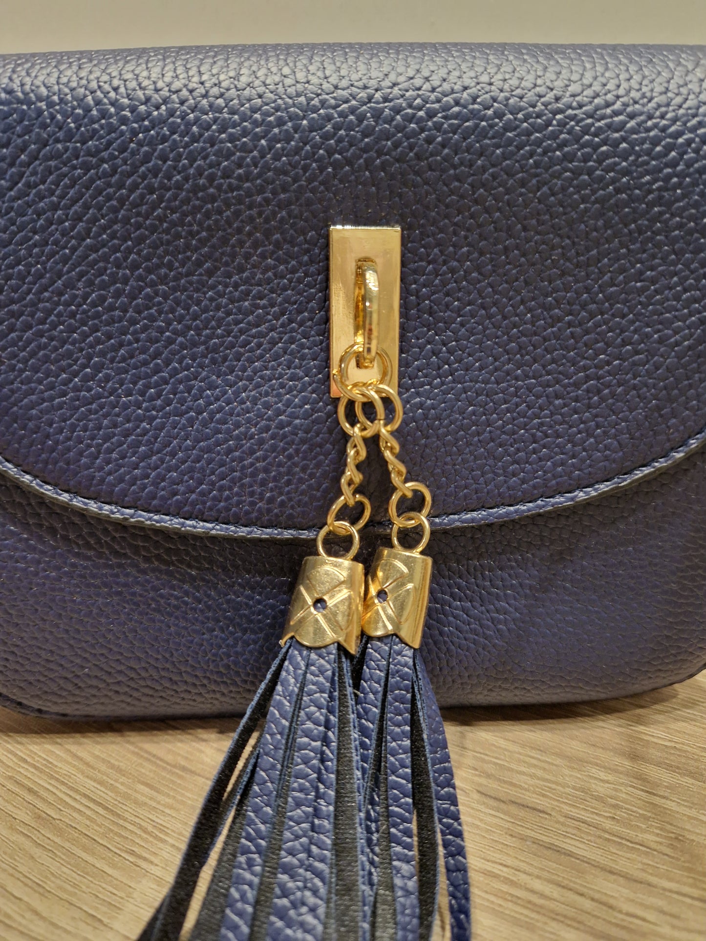 Navy Tassel Shoulder Bag