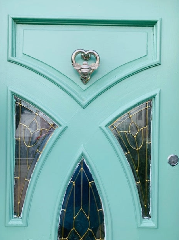 Brass Bee Heart Door Knocker - Nickel Finish