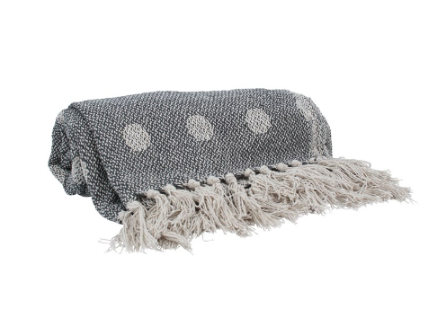 Grey Spotty Throw, 150cm