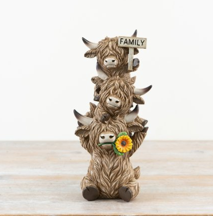 Trio Highland Cow Family Ornament