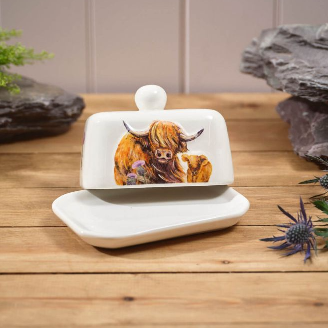 Highland Cow Butter Dish