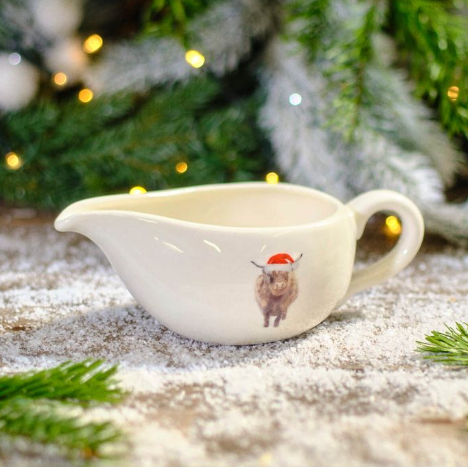 Christmas Highland Cow Gravy Boat