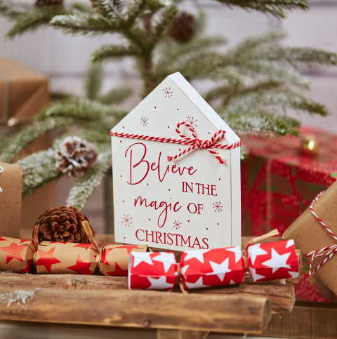 Believe in the Magic of Christmas, Wooden Block
