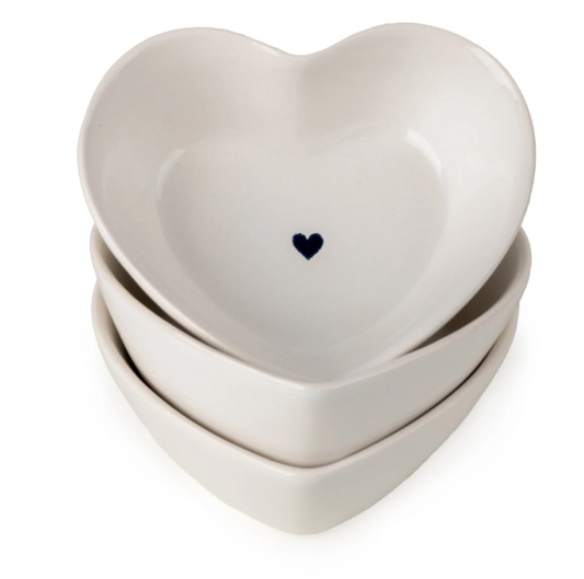 Set 3 Heart Nibble Bowls