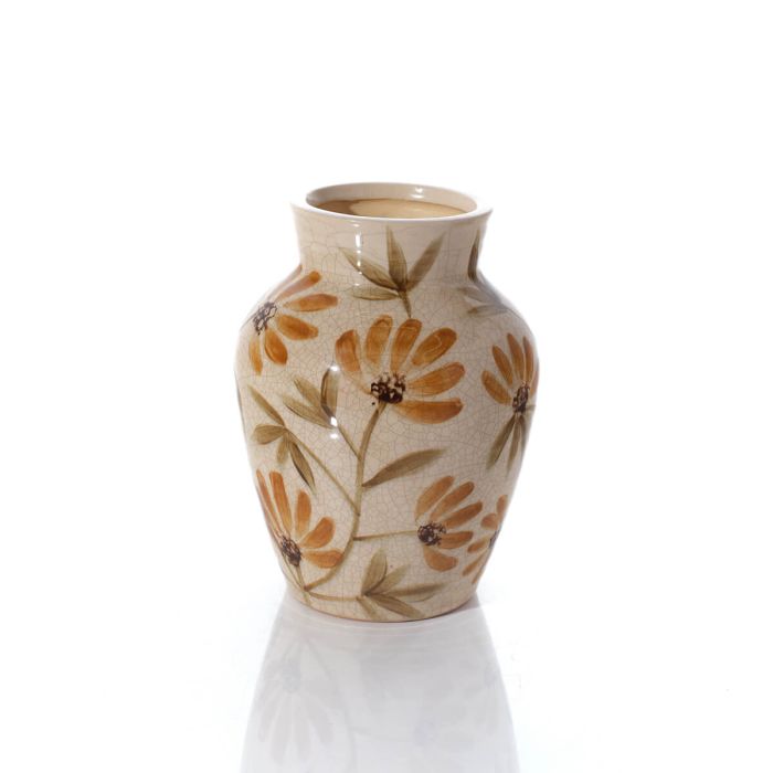 Orange Country Floral Vase