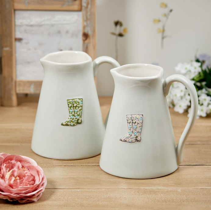 Floral Welly Boot Jug, 2 colours
