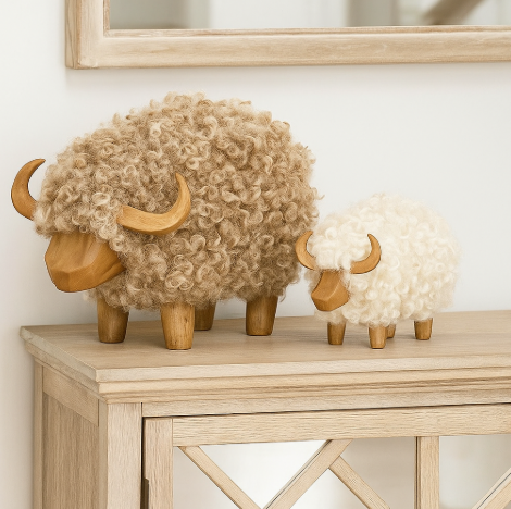Neutral Wooly Brown Cow