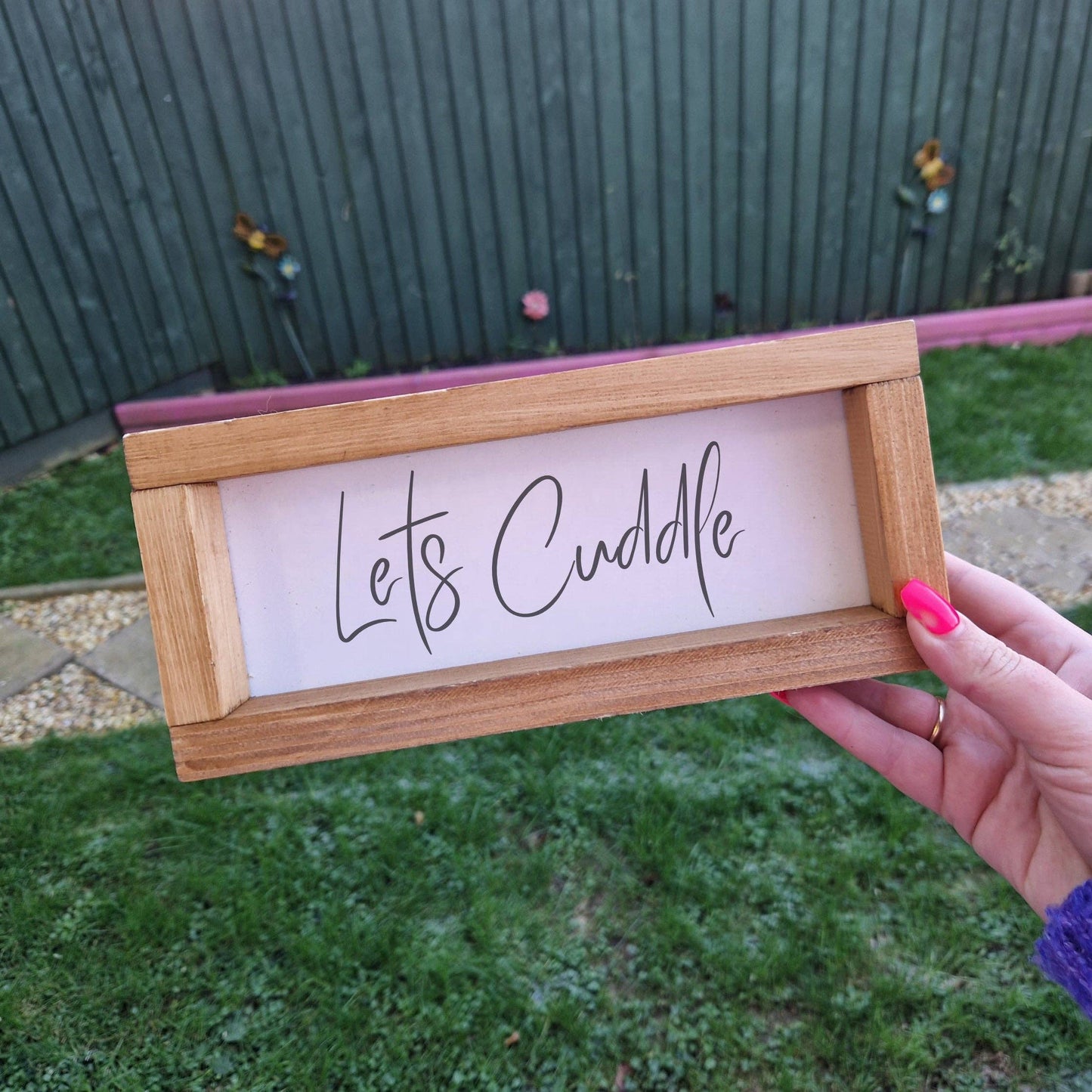 Lets cuddle shelfie | Wooden Sign
