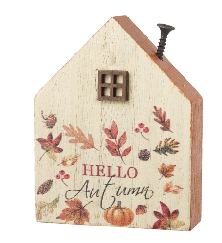 Mini Hello Autumn Wooden Block House