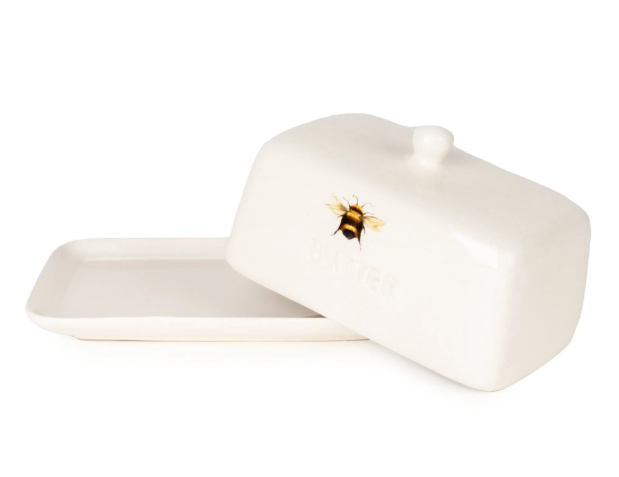 Bee Butter embossed Butter Dish