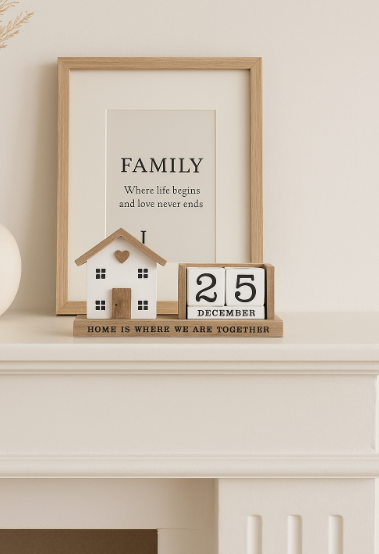 Wooden House Calendar, 22cm