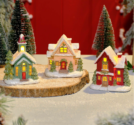 LED Christmas Cottage House, 3 designs