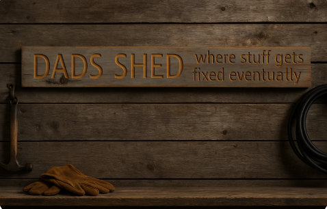 Dads Shed, Wooden Plaque