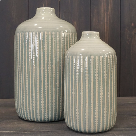 Green Flower Indent Vase, 2 sizes