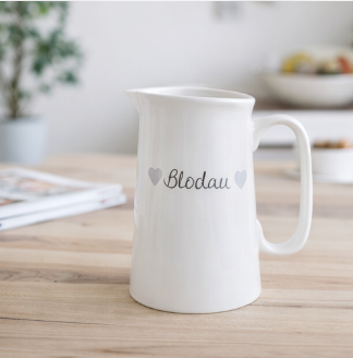 Grey Heart Blodau Jug