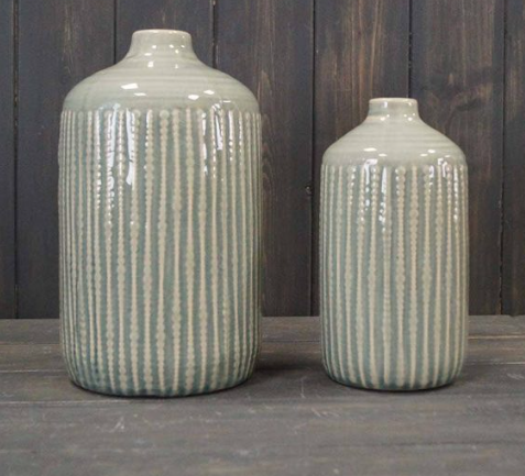 Green Flower Indent Vase, 2 sizes