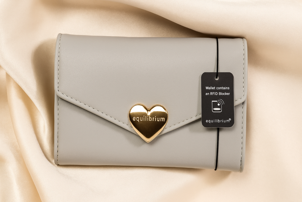 Grey/Gold Heart Purse COMES WITH GIFT BOX