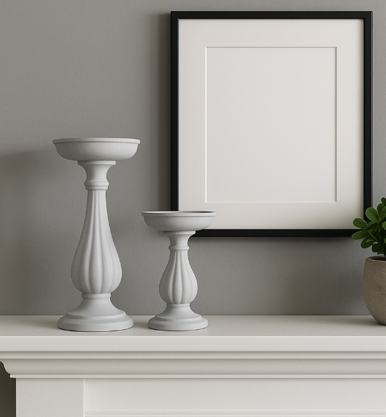 Grey Candle Holder, 2 sizes