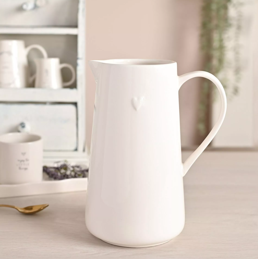 White Ceramic Heart Jug