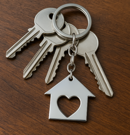 Heart Home Keyring