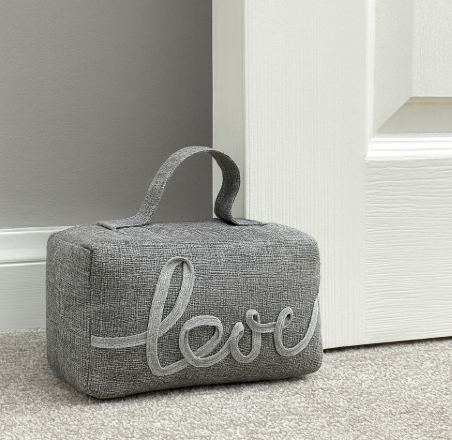 Grey 'Love' Doorstop