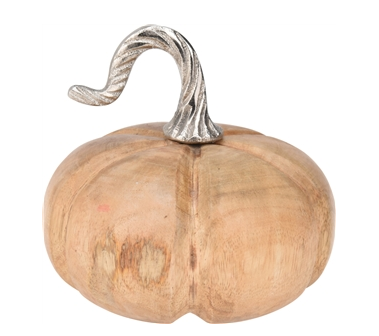 Mango Wood Pumpkin, 16cm