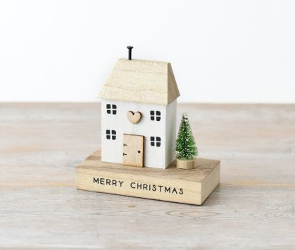 Merry Christmas Wooden House block