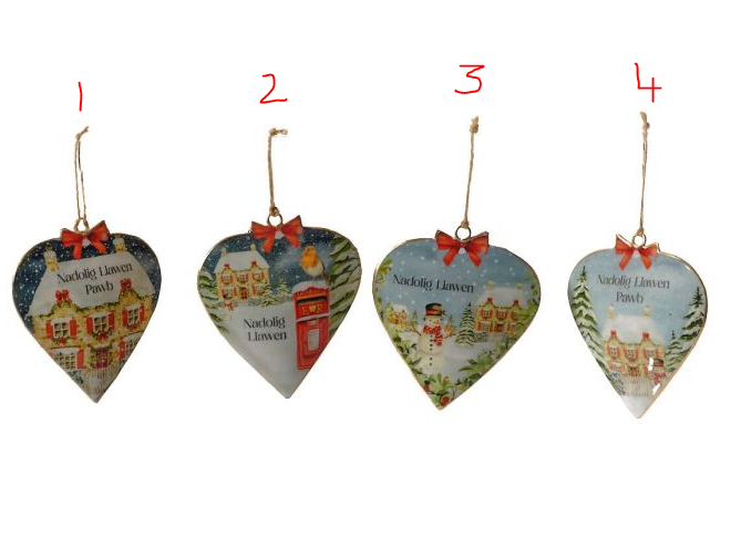 Welsh Metal "Nadolig Llawen Cottage" Hangers, 4 designs
