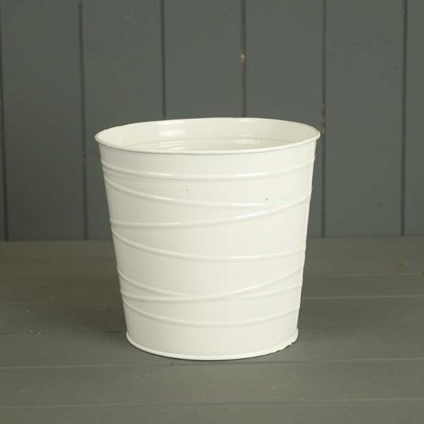 17.5cm White Zinc Pot Weight-212g