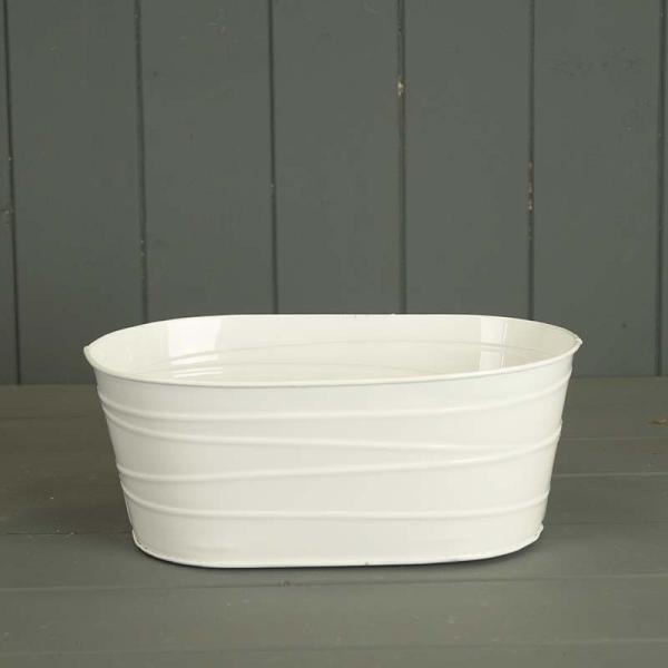 24.5 x 15.5cm White Oval Trough Weight-198g