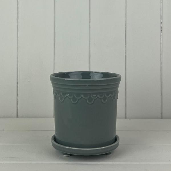 Grey Saucer Pot TD13cm H11.5cm Weight-558g