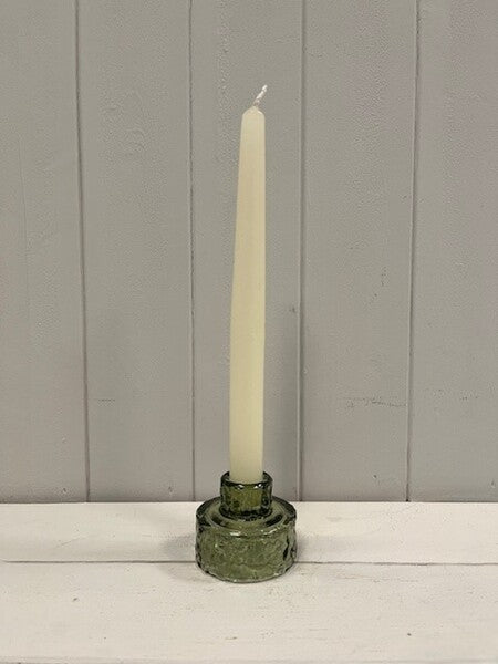 Vintage Green Textured Candle Holder 6.6cm x 6.6cm x 5.3cm