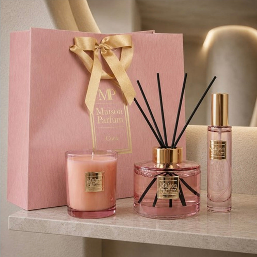 Gift bag set - Candle, Diffuser, Room Spray - Inspired by Chanel Coco Mademoiselle