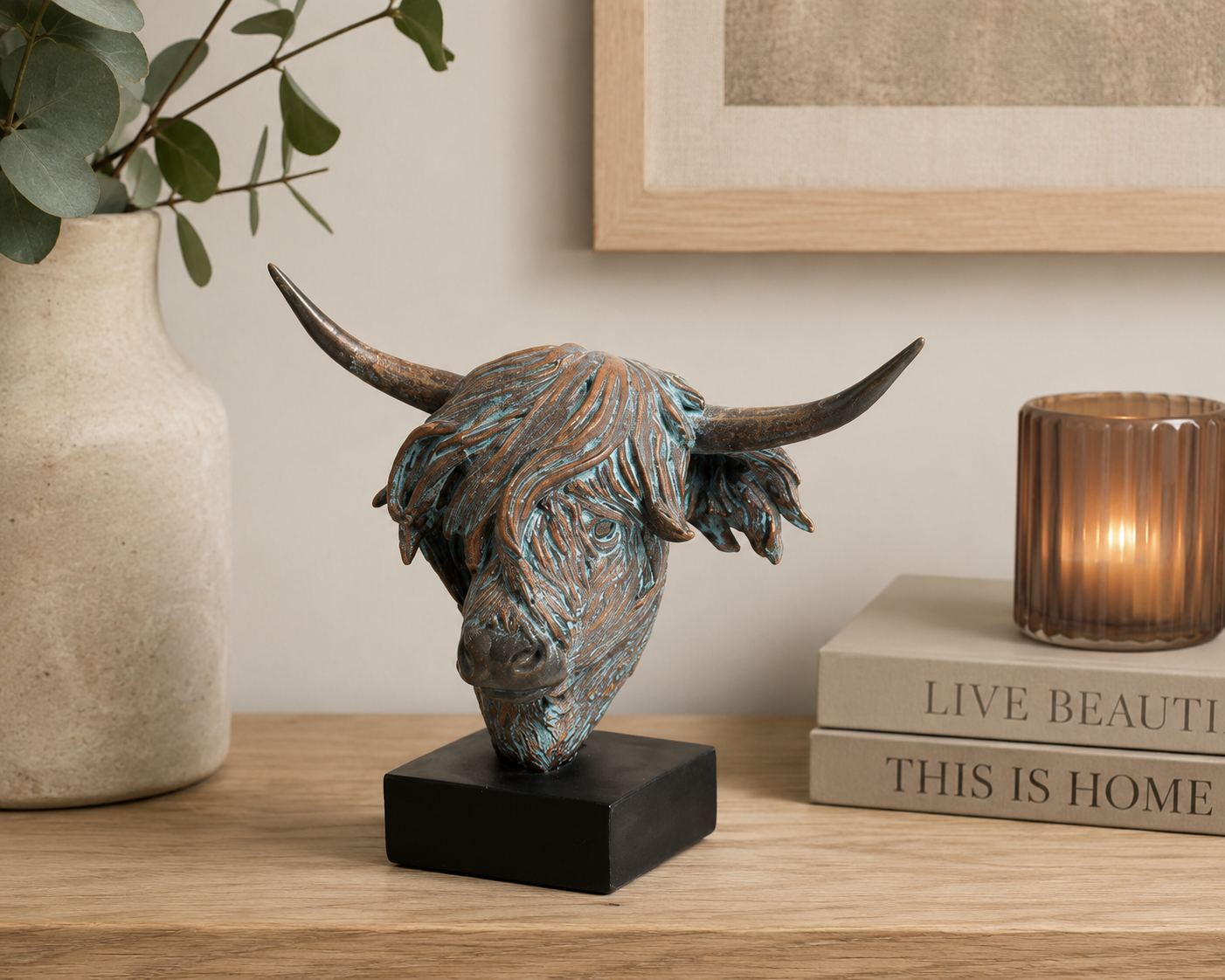 Dusty Highland Cow Head Ornament