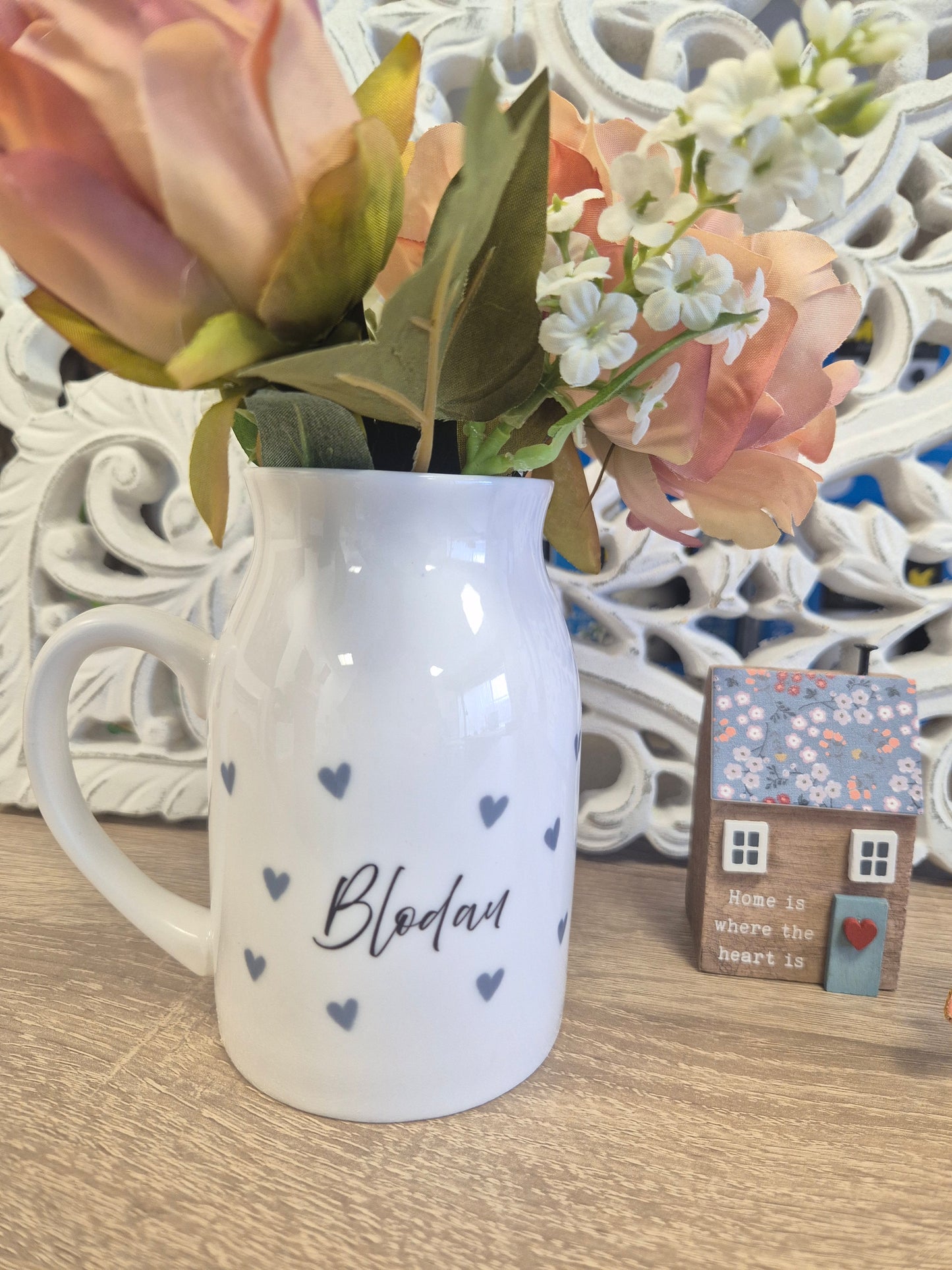 Blodau Heart Print Jug