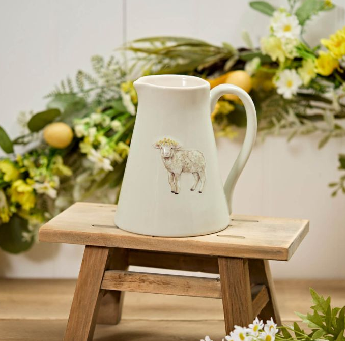 Sheep with flower crown, Jug