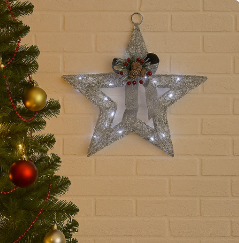 Silver Open LED Star