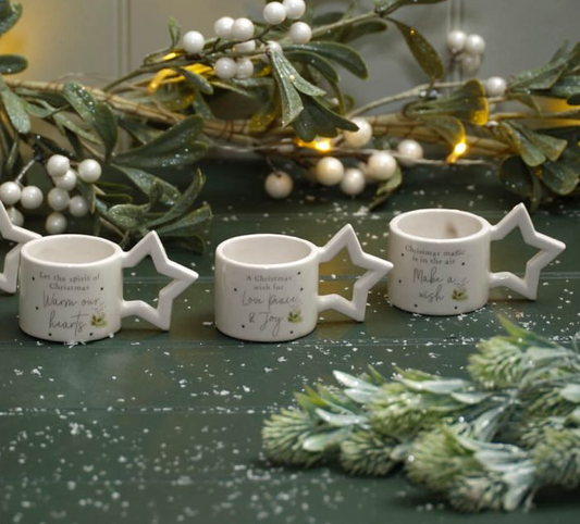 Ceramic Star Tealight holder, 3 designs