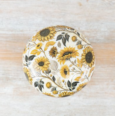 Enamel Sunflower Mushroom, 10cm
