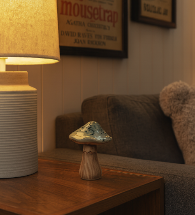 Ceramic Wood Toadstool Mushroom