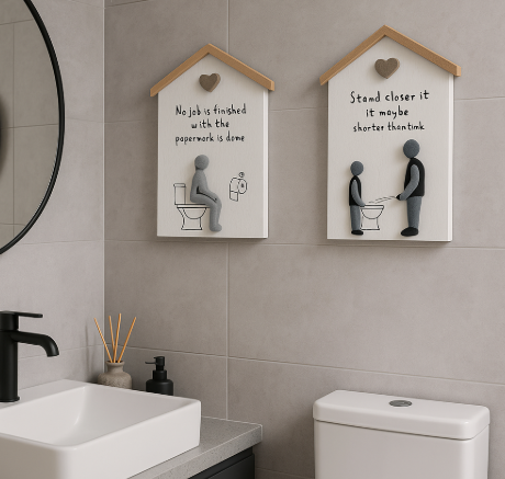 Pebble Toilet Sign, 2 designs
