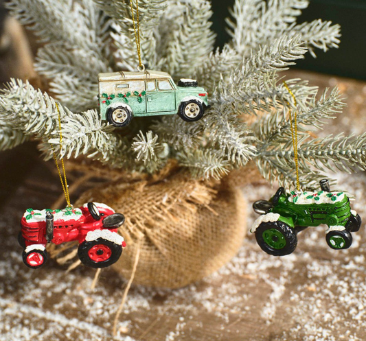 Farm Vehicle Hanger with snow, 3 designs
