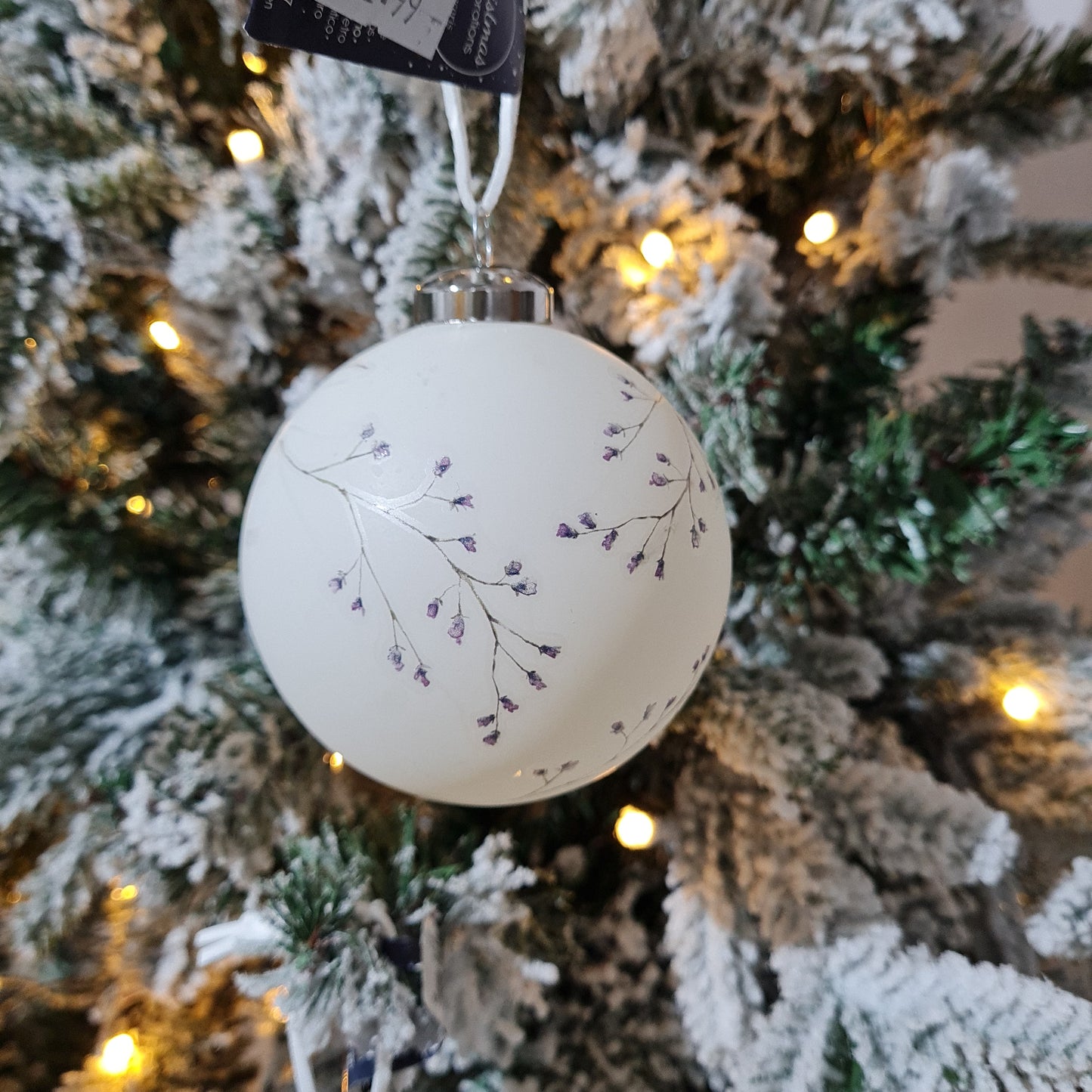 Foliage Printed Glass Bauble