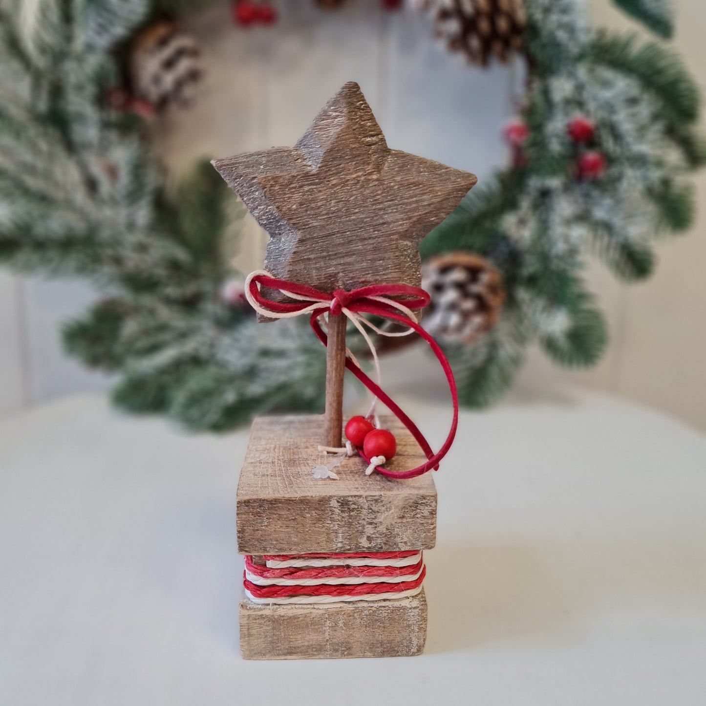 Rustic Wooden Christmas Deco, 20cm