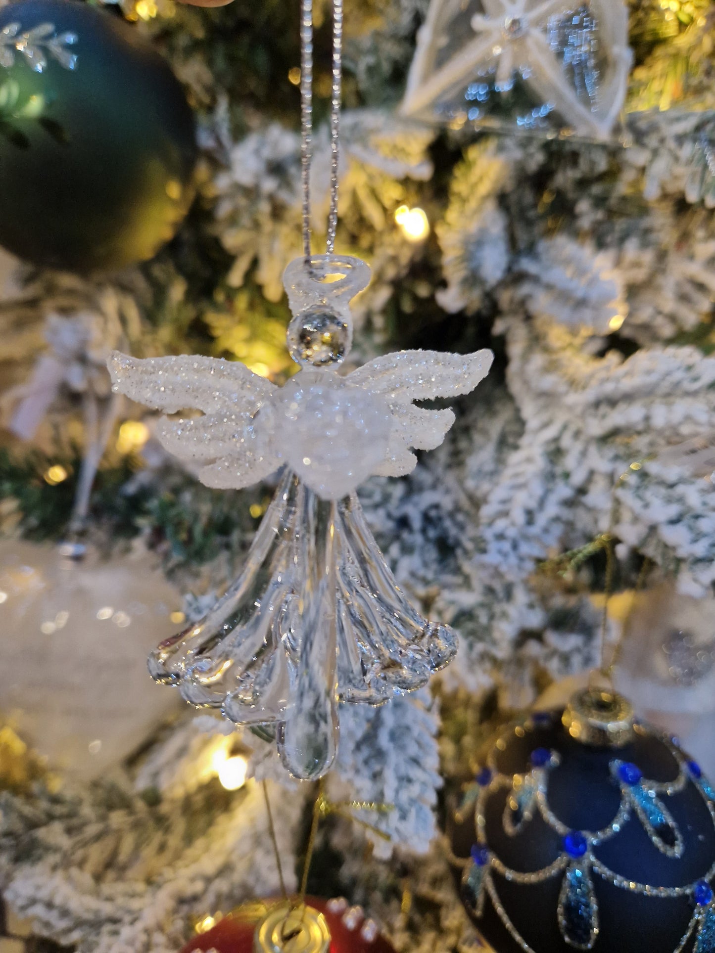 Glitter Heart Halo Glass Angel