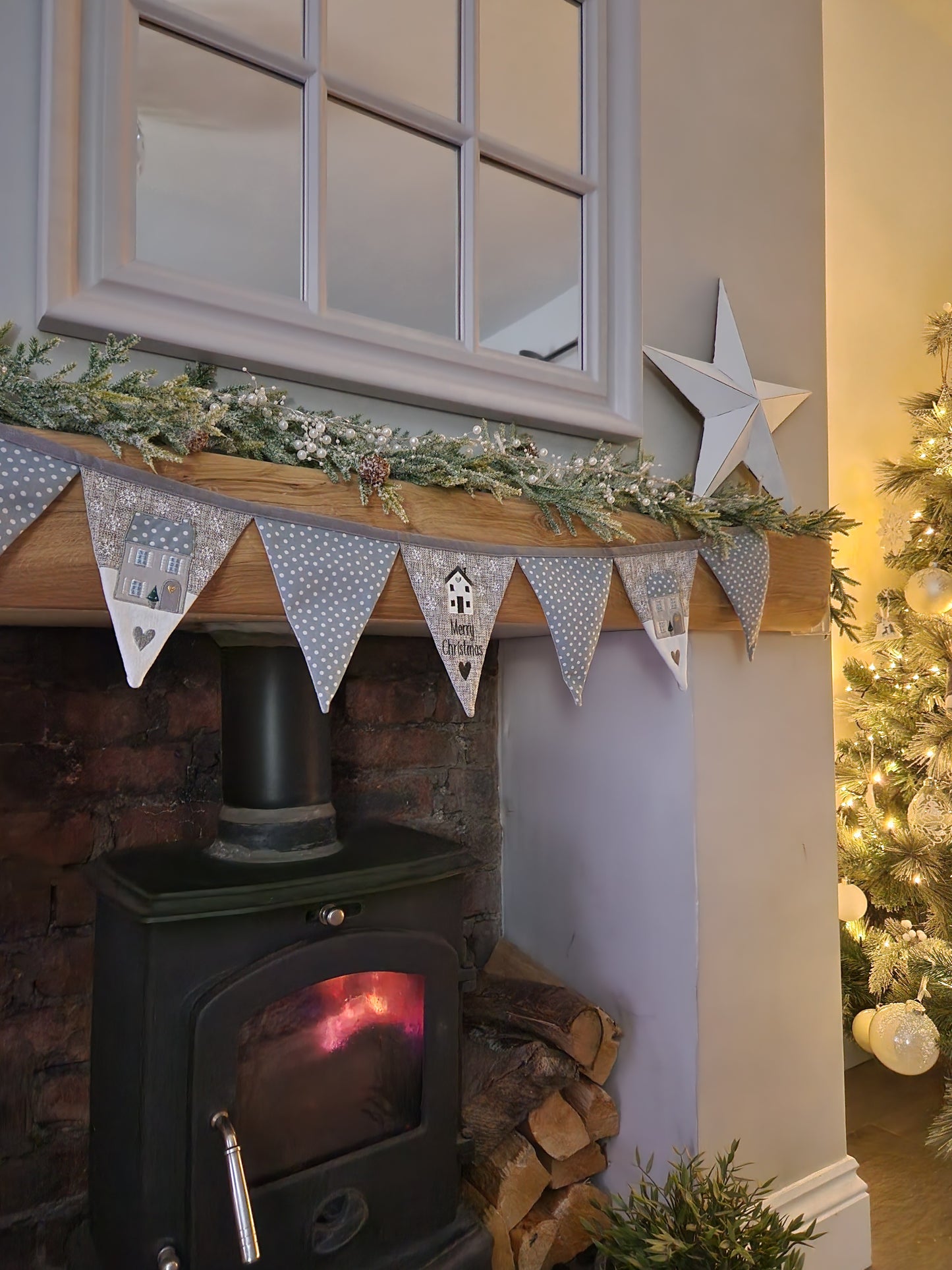 Grey Home Merry Christmas Bunting