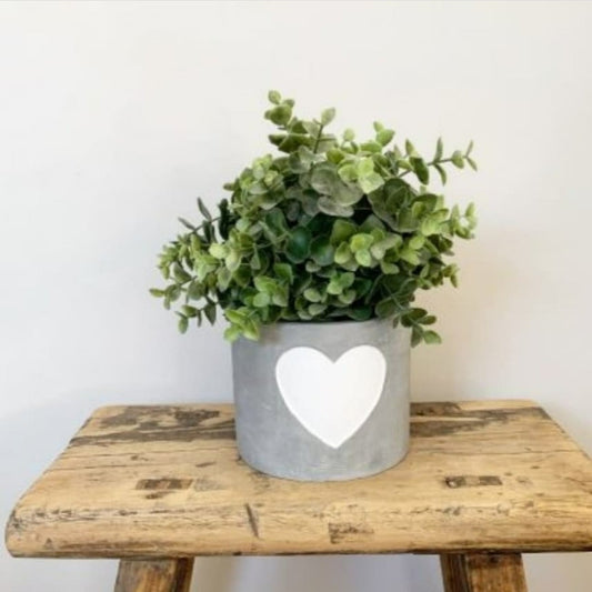 Cement Heart Planter, Small