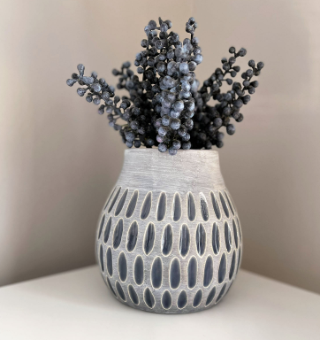 Dark Grey Groove Vase