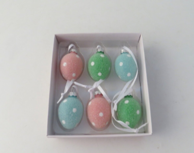 Spotted Glass Eggs, 6pk